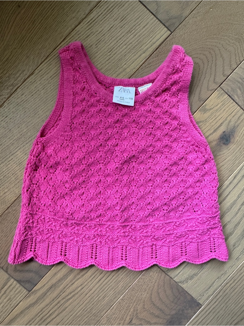 Zara Pink Knit Tank Top for Kids